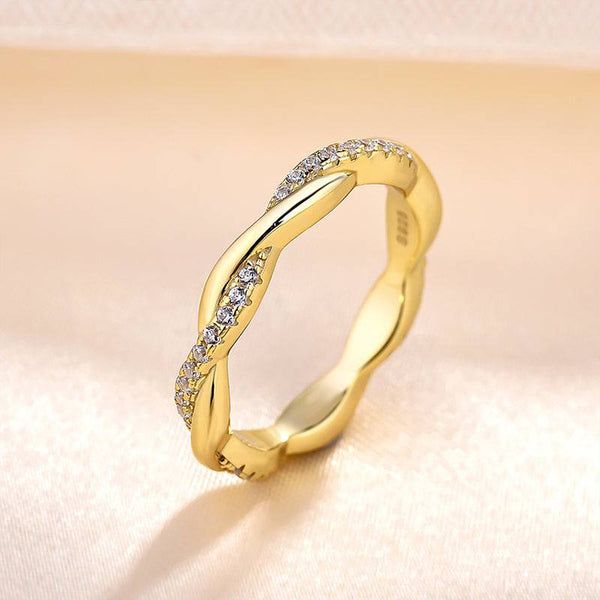 Louily Twist Eternity Wedding Band for Women In Sterling Silver