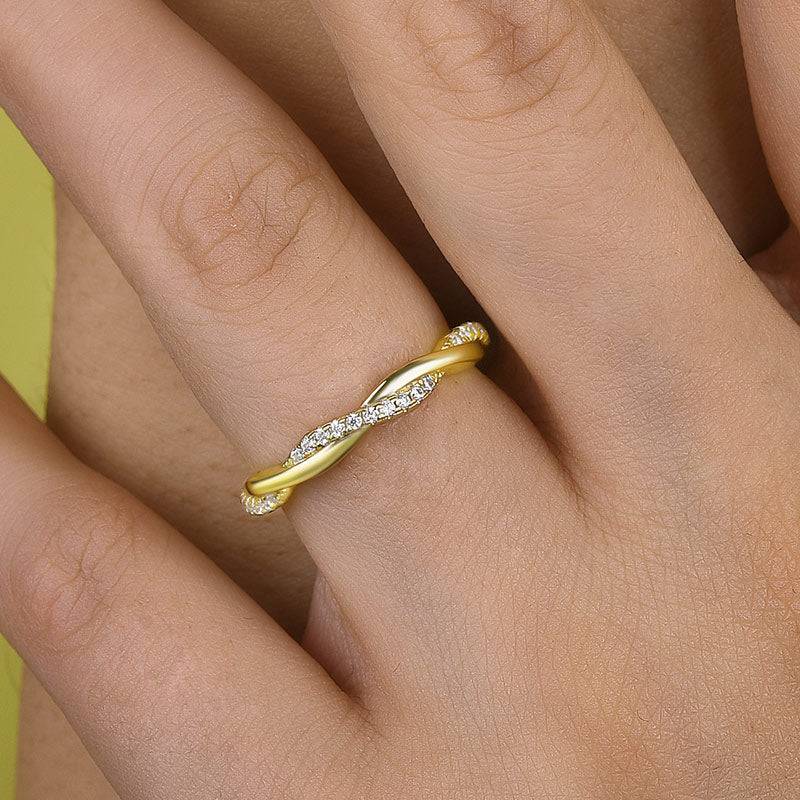 Louily Twist Eternity Wedding Band for Women In Sterling Silver - louilyjewelry