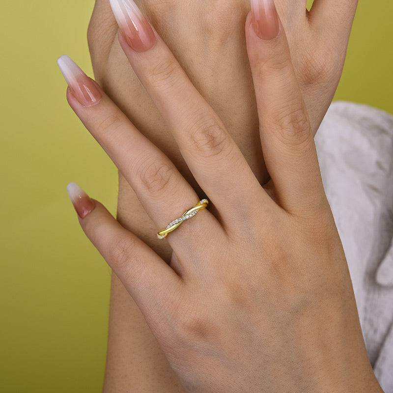 Louily Twist Eternity Wedding Band for Women In Sterling Silver - louilyjewelry