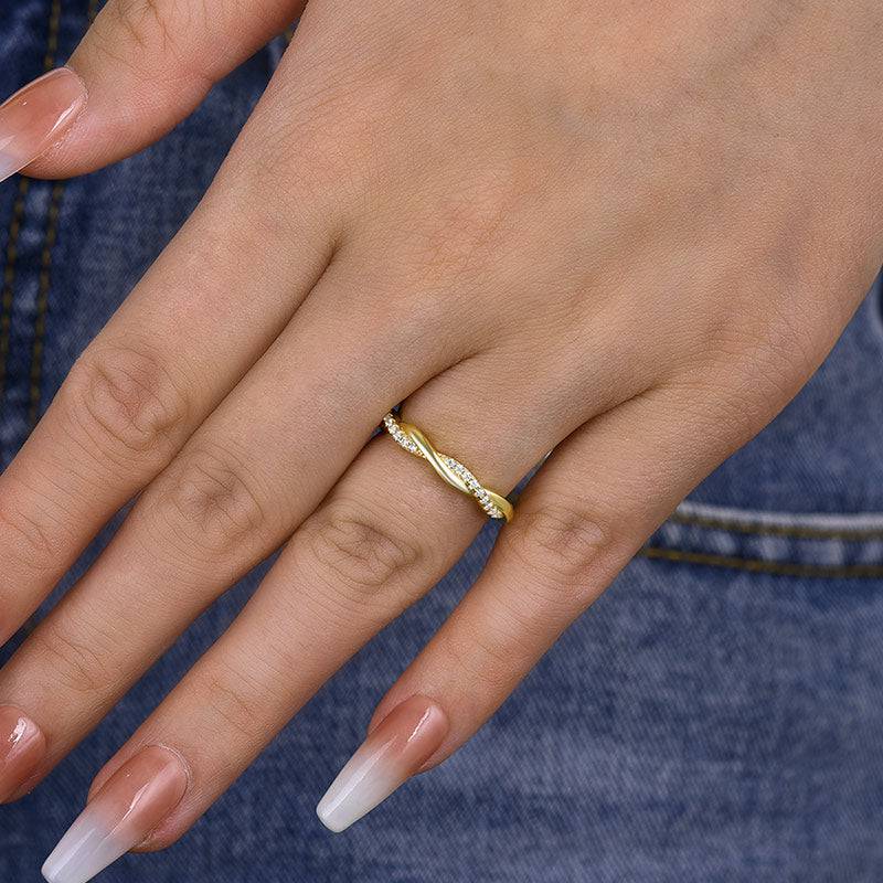 Louily Twist Eternity Wedding Band for Women In Sterling Silver - louilyjewelry