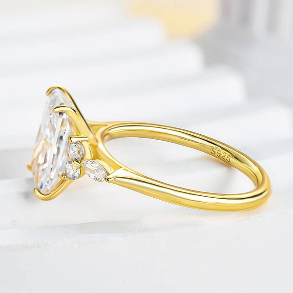 Noble Yellow Gold Crushed Ice Radiant Cut Engagement Ring