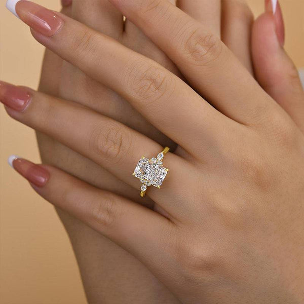 Noble Yellow Gold Crushed Ice Radiant Cut Engagement Ring