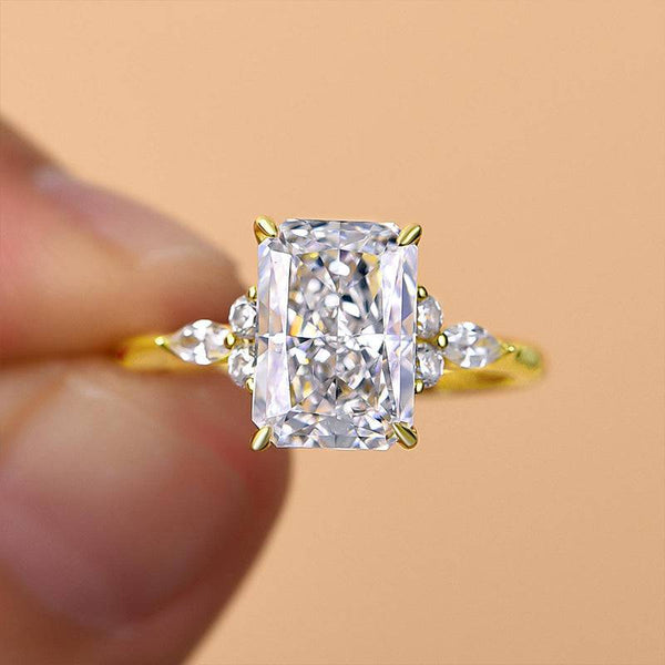 Noble Yellow Gold Crushed Ice Radiant Cut Engagement Ring