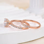 Louily Rose Gold Classic Round Cut Wedding Ring Set - louilyjewelry