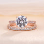 Louily Rose Gold Classic Round Cut Wedding Ring Set - louilyjewelry