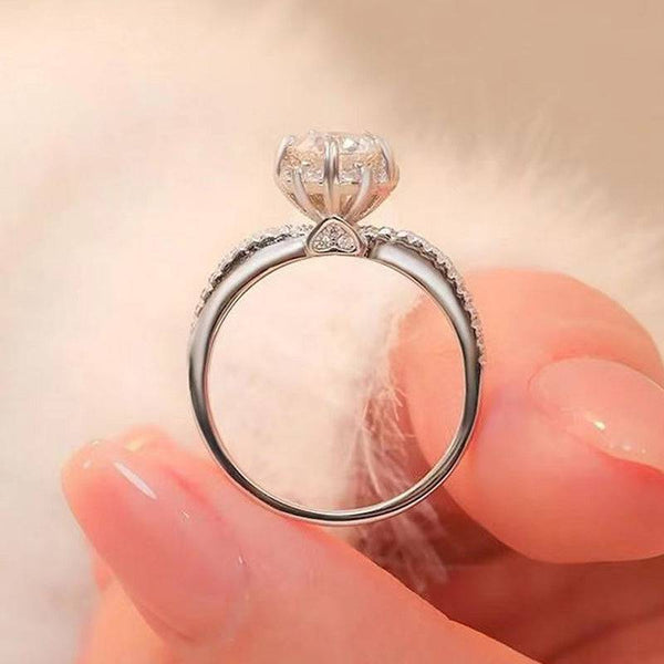 Louily Moissanite Halo Engagement Ring For Women