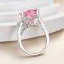 Louily Royal Romantic Pink Stone Heart Cut Engagement Ring In Sterling Silver - louilyjewelry