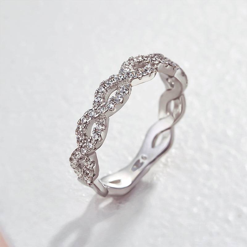 Louily Fashion Infinity Women's Wedding Band In Sterling Silver - louilyjewelry