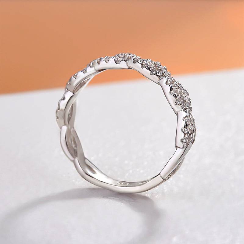 Louily Fashion Infinity Women's Wedding Band In Sterling Silver - louilyjewelry