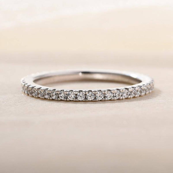 Louily Four Row Full Eternity Stackable Band Set In Sterling Silver