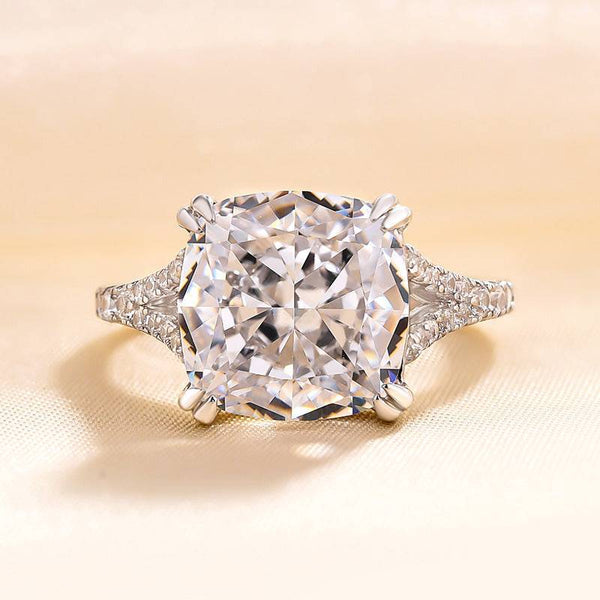 Louily Sparkle Split Shank Cushion Cut Women's Engagement Ring