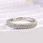Louily White Gold Double Halo Round Cut Women's Wedding Band In Sterling Silver - louilyjewelry