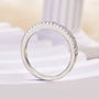 Louily White Gold Double Halo Round Cut Women's Wedding Band In Sterling Silver - louilyjewelry