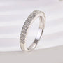 Louily White Gold Double Halo Round Cut Women's Wedding Band In Sterling Silver - louilyjewelry