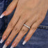 Louily White Gold Double Halo Round Cut Women's Wedding Band In Sterling Silver - louilyjewelry