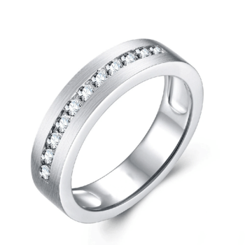 Louily Classic Design White Sapphire Men's Wide Wedding Band In 925 Sterling Silver - louilyjewelry