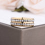 Louily Two Row Design Yellow Gold White Sapphire Men's Wide Wedding Band In 925 Sterling Silver - louilyjewelry