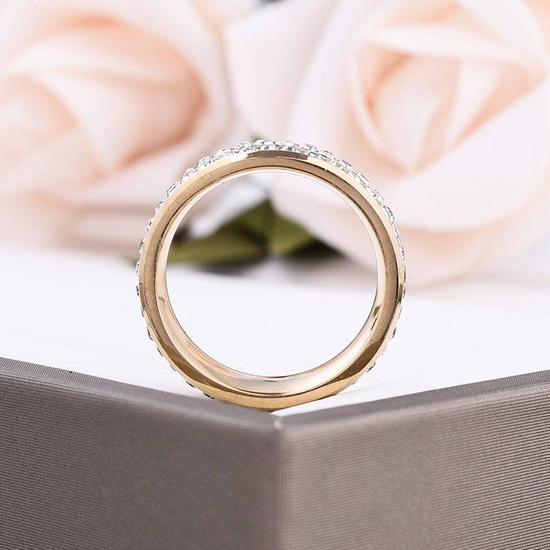 Louily Two Row Design Yellow Gold White Sapphire Men's Wide Wedding Band In 925 Sterling Silver - louilyjewelry