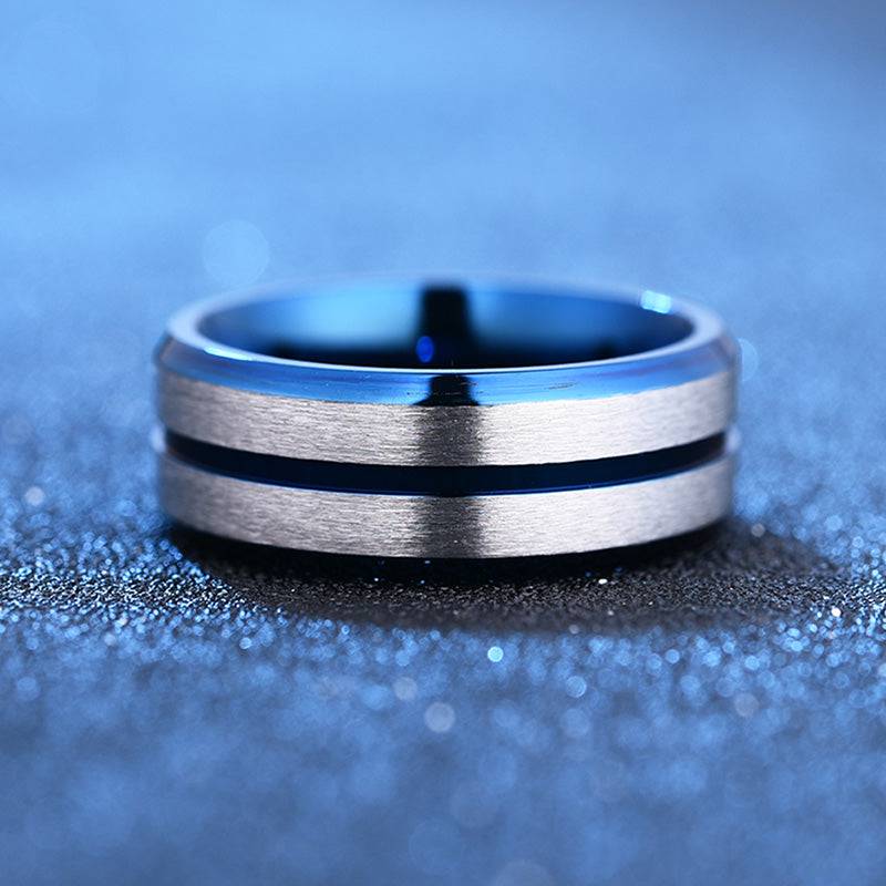 Louily Two Tone Stainless Steel Brushed Plating Men's Wide Wedding Band - louilyjewelry