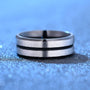 Louily Two Tone Stainless Steel Brushed Plating Men's Wide Wedding Band - louilyjewelry