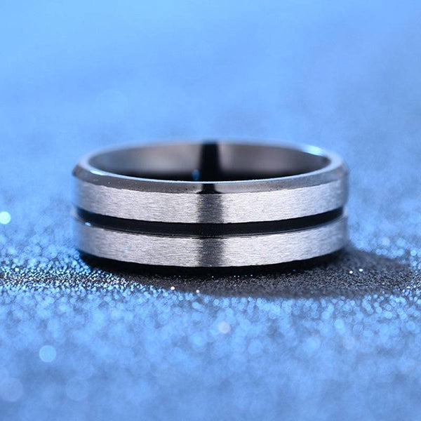 Louily Two Tone Stainless Steel Brushed Plating Men's Wedding Band