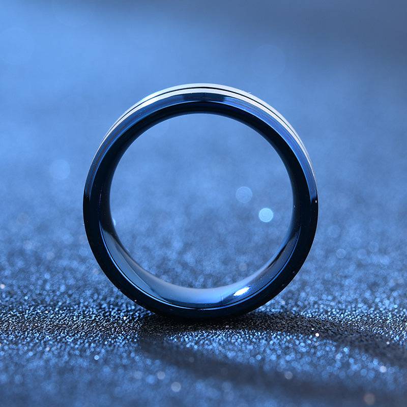 Louily Two Tone Stainless Steel Brushed Plating Men's Wide Wedding Band - louilyjewelry