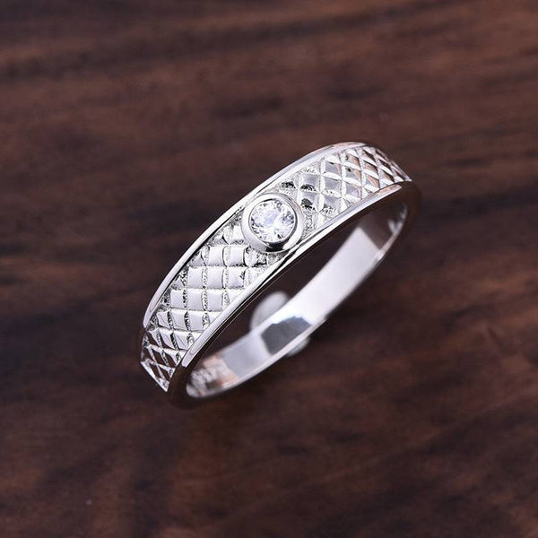 Louily Handsome Men's Wedding Band In Sterling Silver