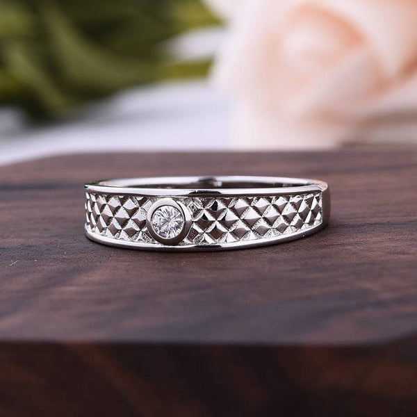 Louily Handsome Men's Wedding Band In Sterling Silver