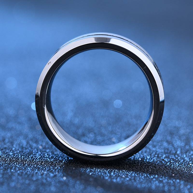 Louily Men's Simple & Classic Wide Wedding Band In Titanium Steel - louilyjewelry