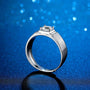 1.0 Carat Round Cut Adjustable Wedding Ring For Men In Sterling Silver - louilyjewelry